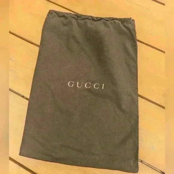 Gucci Chocolate Brown Dust Bag with Gold Lettering - Picture 1 of 3
